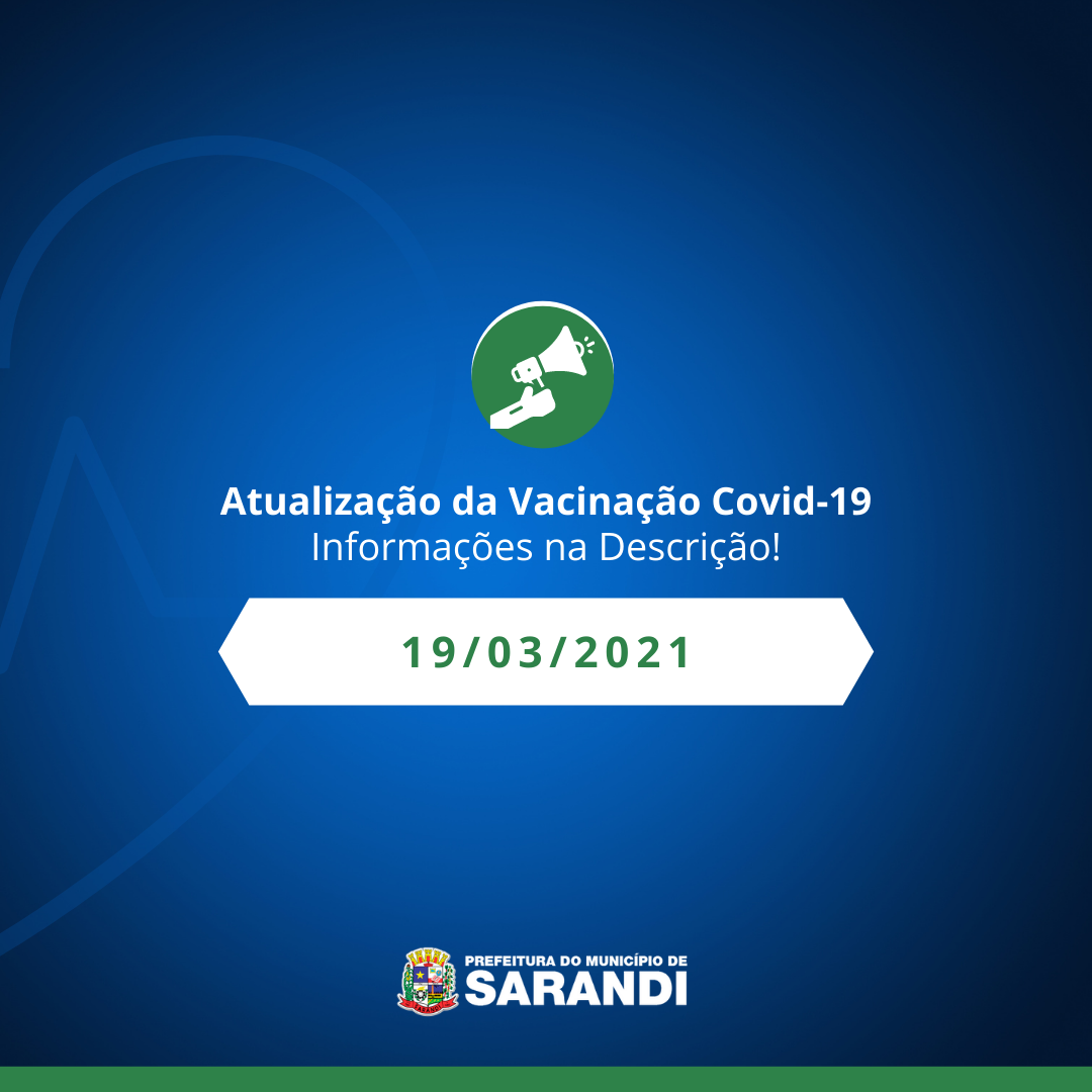 Atualização no Cronograma de vacinação - 19/03/2021